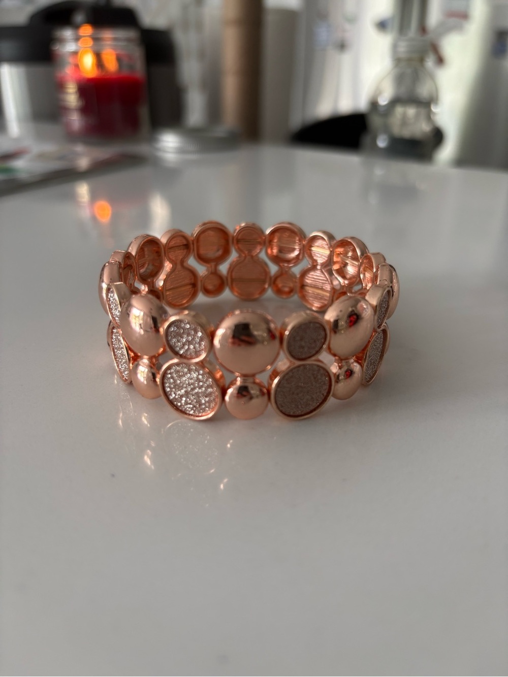 Rose Gold Stretch Statement Bracelet | Item 0382